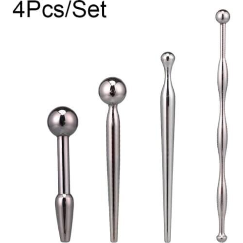 4pcs Male Stainless Steel Urethra Catheter Penis Urinary Plug Set Sex Toy Adult Game Urethra Stimulate Dilator Masturbation Rod