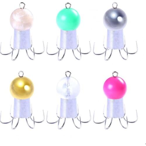 6Pcs 62g Squid Hooks Portable Ultrasharp Metal Anti-corrosion 8 Claw Octopus Fishing Hook Hard Fake Lure for Angling