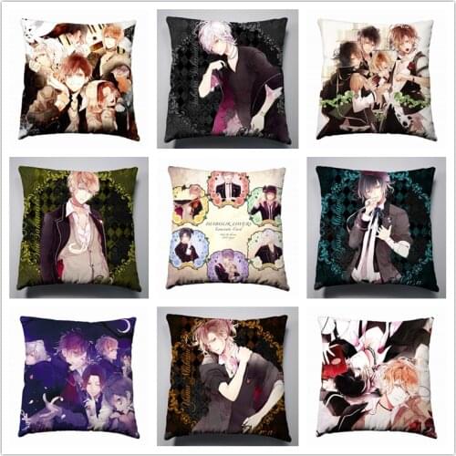 Anime Manga DIABOLIK LOVER Silk Pillowcase 40x40cm Pillow Case Cover Seat Bedding Cushion 003