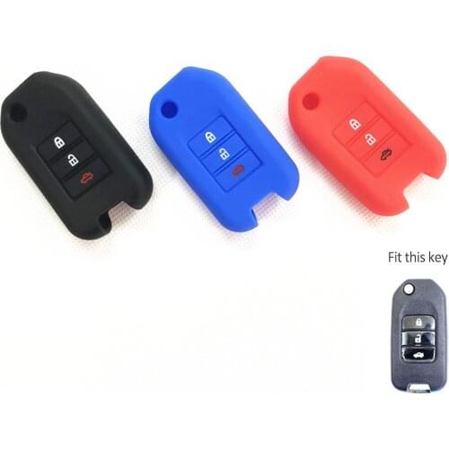 Key Cover Silicone Case For Accord Honda CRV Civic Jazz Crider HRV Car Remote 3 Buttons Folding Flip Fob Protector Case
