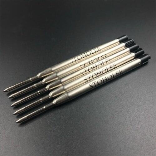 STOHOLEE Black Pen Refill Good Quality for Ballpoint Pen Refill Blue Ink Stationery Gift School Office Suppliers