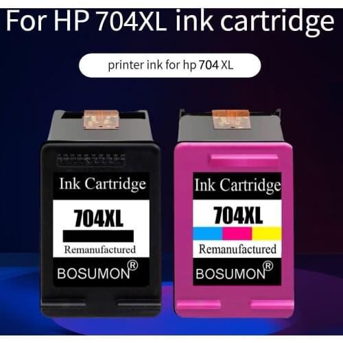 Bosumon 704xl ink 2pk For compatible for hp 704 704XL ink cartridge replacement for hp704 Deskjet 2010 2060 CN692A Printer