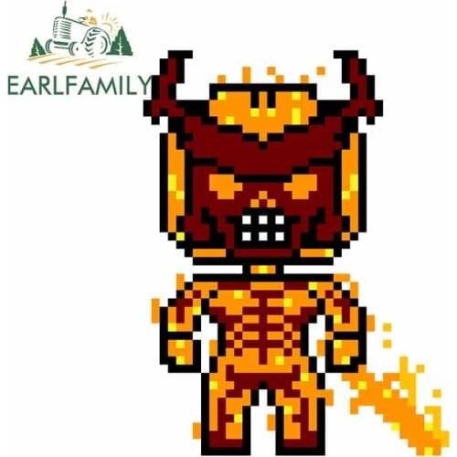 EARLFAMILY 13cm x 9.9cm for Pixel Funko Pop Fire Demon Auto Decal Bumper Window Car Stickers Waterproof Occlusion Scratch Decal