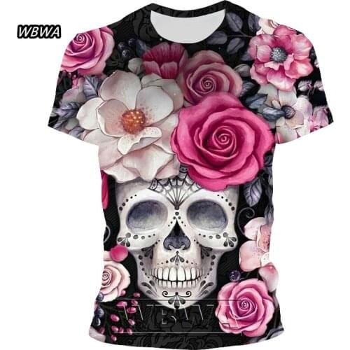 WBWA2021 Summer 3D Printed Skull Pattern Mens T-Shirt Street Hip-Hop Harajuku Style Mens And Womens T-Shirt Xxs-6xl