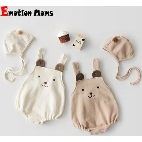 Toddler Clothing Set Spring Fall Baby Cotton Romper + Hat Kids Two Pieces Suits Infant Clothing Suit