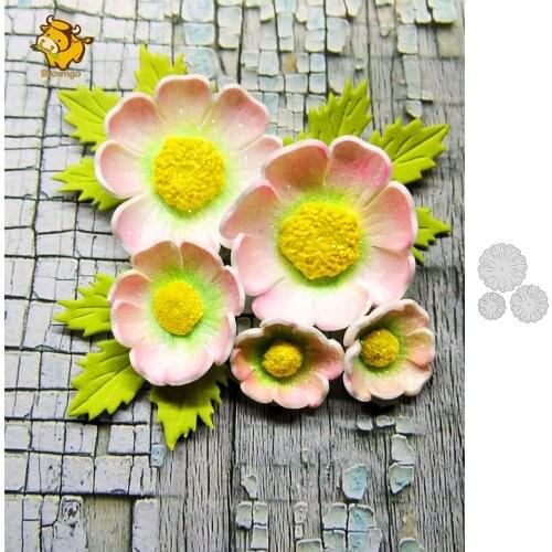 3Pcs Flowers Cut Dies Metal Template for Embossing Stencils DIY Paper Album Gift Cards Making Scrapbooking New Dies 2020