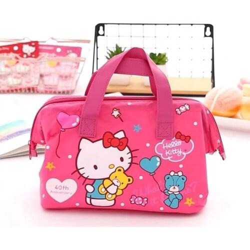 Cute cartoon lunch box lunch bag hello kitty insulated portable lunch bag student large-capacity outdoor storage bag 24*18*14cm