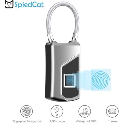 Multifunctional Waterproof Keyless Smart Fingerprint Lock Padlock Motorcycle Bike home locker Security Door Suitcase Anti-theft