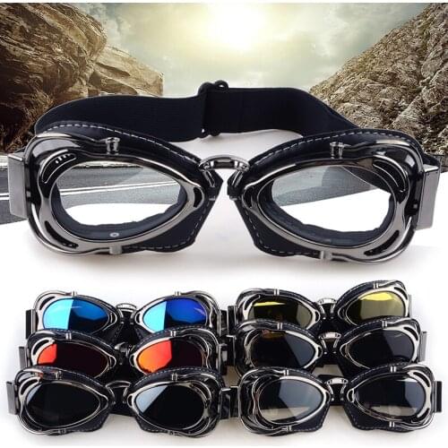 Retro Motorcycle Pilot Goggles Protective Eye Unisex Helmet Glasses Racing Gray Color Frame For Motorcycle Accessories