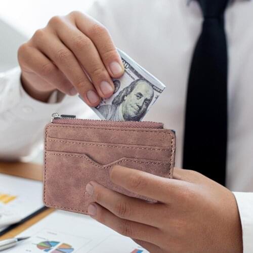 Men Business PU Leather Cash Card Holder Slim Wallet Coin Purse Card Case Credit Card Wallet Cash Wallet Fashion Bag