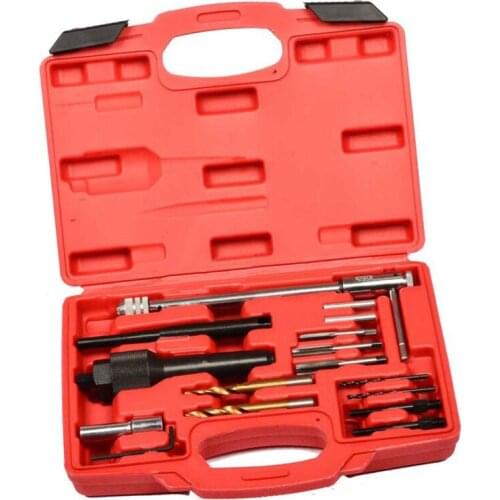 16PCS Damaged Glow Plug Removal Remover Thread Repair Car Garage Tool Kit Set