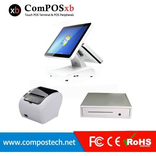 Cheap Cashier Machine cash Register software Machine 15 Inch Touch All In One Pc With 80 mm Printer/cash drawer