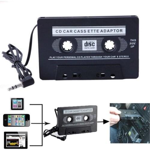 WHOLESALE/100PCS LOT NEW Car Audio Cassette Tape to 3.5mm AUX Audio Adapter Converter for MP3 iPod CD DVD