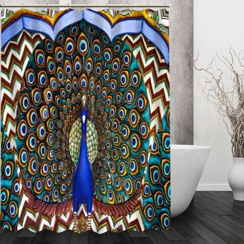 Peacock Shower Curtain Best Nice Custom Bath curtain Waterproof polyester curtain for Bathroom