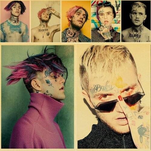 Lil Peep Hip Hop Singer Poster Modern Painting Wall Art Pictures for Bedroom Wall Decorative Posters Wall Art Craft Sticker Flat