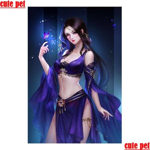 Full Square Diamond Oriental Classical Beauty 5D rhinestone Butterfly DIY Diamond Painting Embroidery Cross Stitch Mosaic Decor