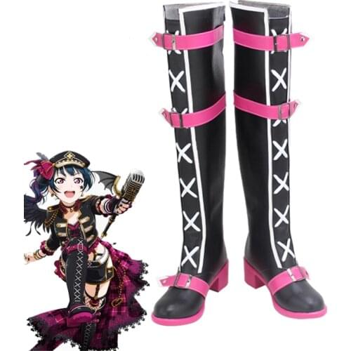 LoveLive!Sunshine!! Aqours Punk Rock Awaken Tsushima Yoshiko Anime Cosplay Shoes Boots Custom Made Halloween Party