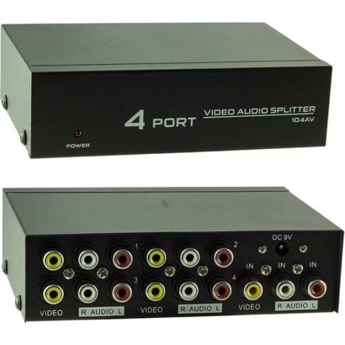 POWERMASTER PM-4831 4 PORT VIDEO AUDIO SPLITTER DISTRIBUTOR