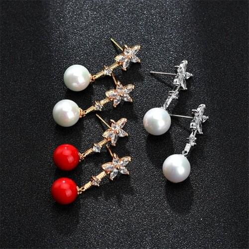 Earrings 2021 Trend Female Korean Style White Copper Fashion For Women Set AAA Zircon 925 Silver Needle E Girl Jewelry Earrings