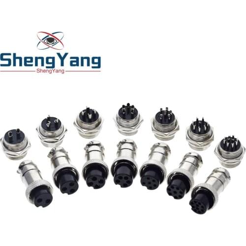 ShengYang 1set GX16 2/3/4/5/6/7/8/9/10 Pin Male & Female 16mm L70-78 Circular Aviation Socket Plug Wire Panel Connector for diy