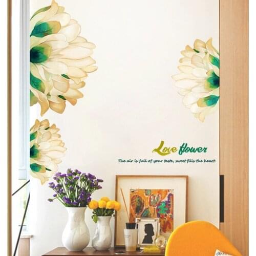 Modern Wall Stickers Flowers Fresh Bedroom Bedside Decoration Warm Aesthetics Living Room TV Sofa Backdrop Self Adhesive Decals