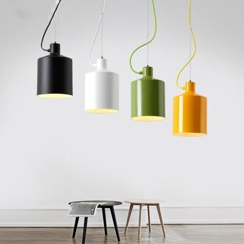 Modern Pendant Lights E27 Colorful Aluminum pendant lamp D17 25cm shade Dining Room Bar Study Luminaire For Home Lighting PA0292