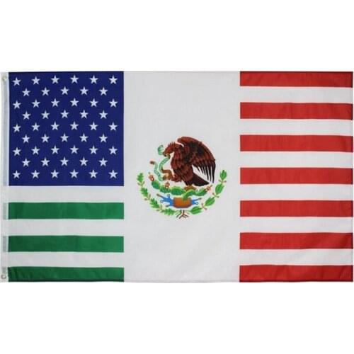 USA Mexico Friendship Traditiona Flag Polyester 5X3FT Flying Hanging Printed Banners With Two Grommets Hot Selling
