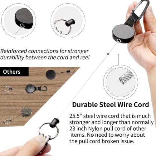 1 pcs Wire Rope Camping Telescopic Burglar Chain Key Outdoor Holder Chain Tactical Retractable Ring Key Key Return Keychain L6V4