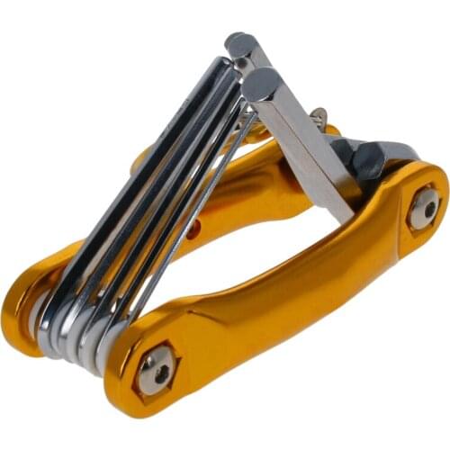 Utoolmart Folding Flat Head Hex Wrench Set Chrome Vanadium Steel Mechanic Combination Repair Tool Kit Aluminum Alloy Handle 1set