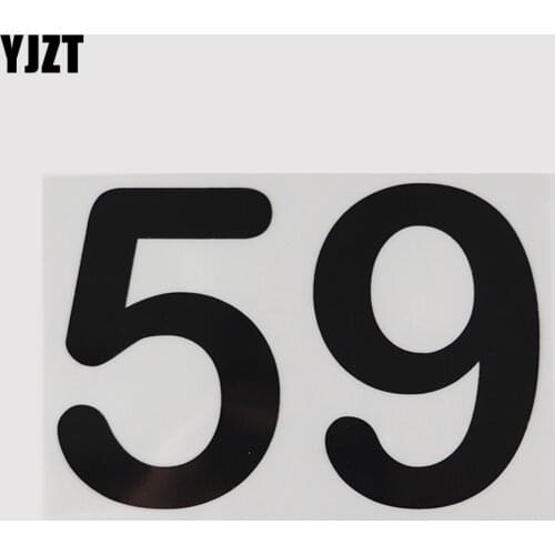 YJZT 15.8CM×10.7CM Personality 59 Speed Limit Road Traffic Slow Vinyl Down Numbers Car Stickers Decal 13D-0545