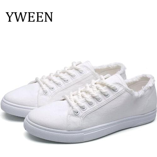 YWEEN Wholesale Mens Casual Shoes New Fashion Men Sneakers Solid Color Lace Up Canvas Shoes Men