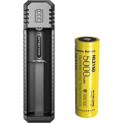 NITECORE UI1 USB Charging Li-ion IMR 21700 Battery Charger + NITECORE 21700 Li-ion Rechargeable battery NL2150 5000mAh 3.6V 18Wh