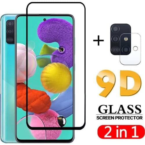 2-in-1 Tempered Glass For Samsung Galaxy A51 A71 Screen Film SM-A515F SM-A715F Camera Lens Protector For Samsung A52 A72 Glass