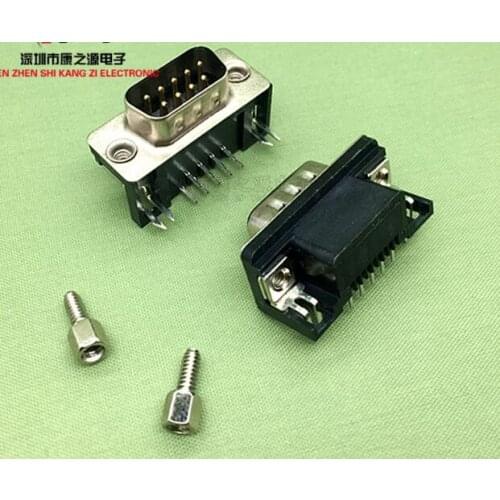 10pairs DR9 male/female head DB9 pin RS232 riveted rivet type Welded plate 90 degree foot riveting screw type with screw