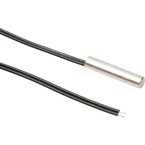 5x Black Silver 2 Lines NTC Thermistor Temp Sensor Cylinder Probe 0.5M Wire Set