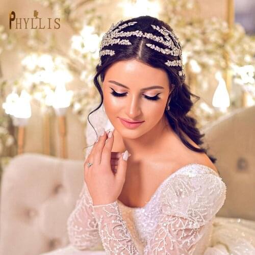 A271 New Arrival Tiara Crystal Headband Bridal Crown Queen Wedding Hair Band Silver Gold Rhinestone Bridal Headpieces Headdress