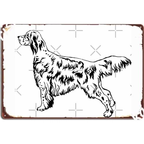 English Setter Metal Sign Decoration Cinema Kitchen Pub Garage Plaques Tin Sign Posters