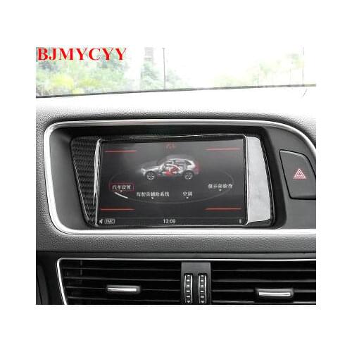 BJMYCYY Car navigation carbon fiber decoration box and warning light button carbon fiber decorative frame for Audi Q5 2009-2018
