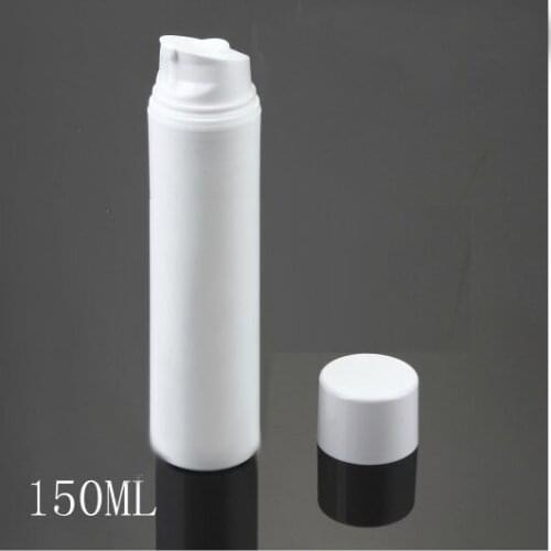 150ML whole white plastic airless lotion bottle with white airless pump and white cap used for Cosmetic Packaging products