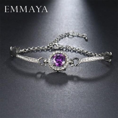 EMMAYA 8 Colors Simple Crystal Fashion Chain Bracelets for Women Pulseira Feminina Jewelry Bangles