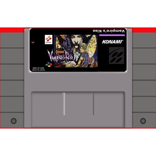 Castlevania Vampires Kiss 16 bit Big Gray Game Card For USA NTSC Game Player