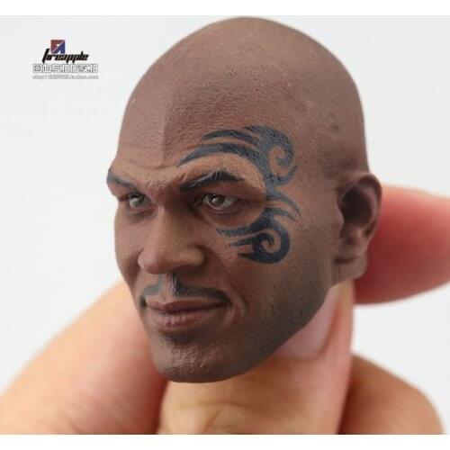 1:6 Scale fighting Champion Mike Tyson Head Carved Model with Tattoo Head Carving for muscule body