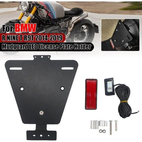 For BMW R NINE T R9T Scrambler Racer Motorcycle Adjustable Angle Mudguard License Number Plate Frame Holder Bracket 2014-2019