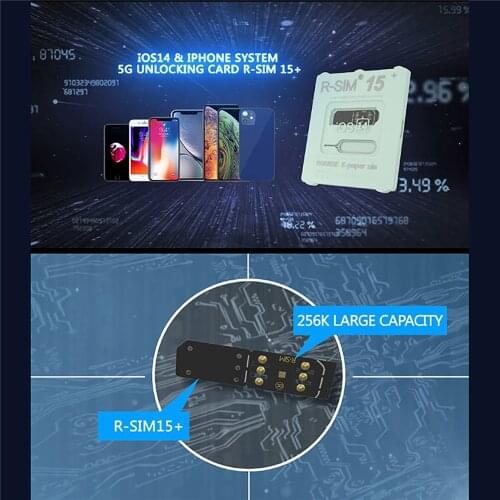 For iPhone System Mobile Phones Accessories R-SIM15+ 5G Unlock Card Unlock 5G Signal Set for iOS14