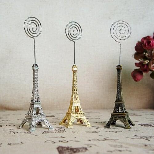 Eiffel Tower Base Place Card Holders Metal Table Photo Holder Number Card Pictures Stand Memo Note Clip Office Storage Clip