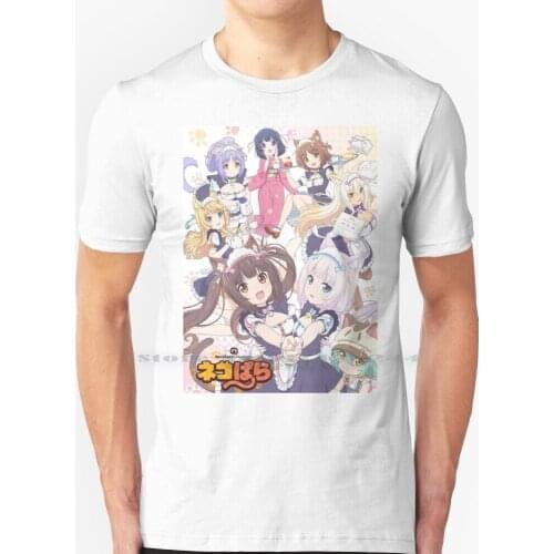 Nekopara Kanji T Shirt 100% Pure Cotton Nekopara Anime Neko Cat Catgirl Cute Vanilla Cat Girl Coconut Chocola Hentai Maple