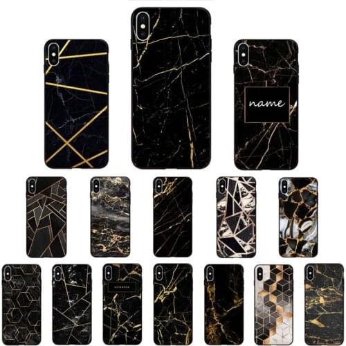 Yinuoda Beautiful Colorful Balck Gold Marble Phone Case for iPhone 11 12 pro XS MAX 8 7 6 6S Plus X 5S SE 2020 XR cover