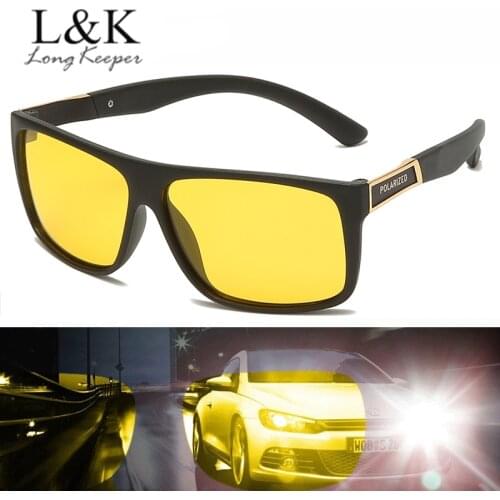 LongKeeper Unisex Night Vision Driver Goggles Car Driving Sunglasses Yellow Lens Anti-glare UV Protection Sun Glasses oculos