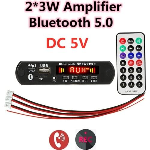 Bluetooth module 5V mp3 bluetooth radio fm usb mp3 amplifier Car FM Radio Module Support FM TF USB AUX Handsfree Call Record