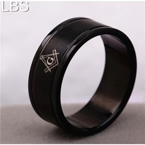 MOREDEAR 8MM Freemasons Ring 316 Stainless Steel For Men and Women